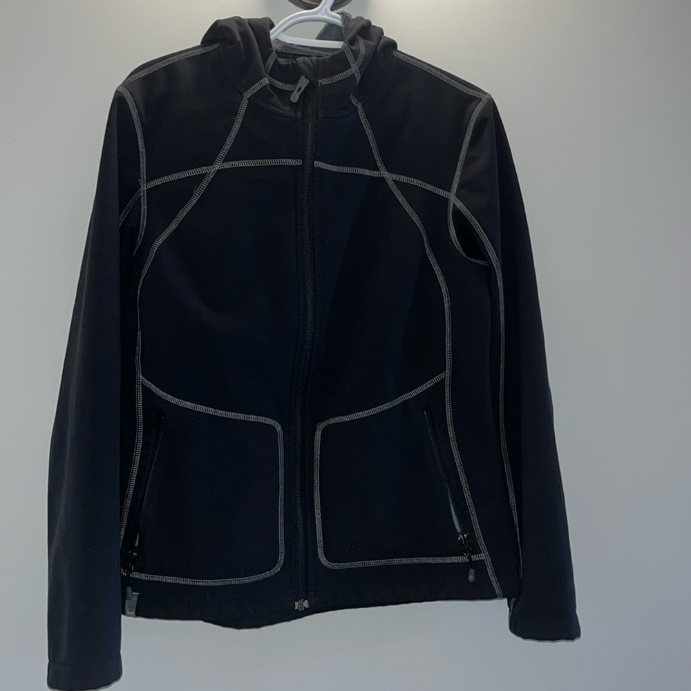 Stylish Medium Black Women’s Jacket with Unique Stitch Detailing